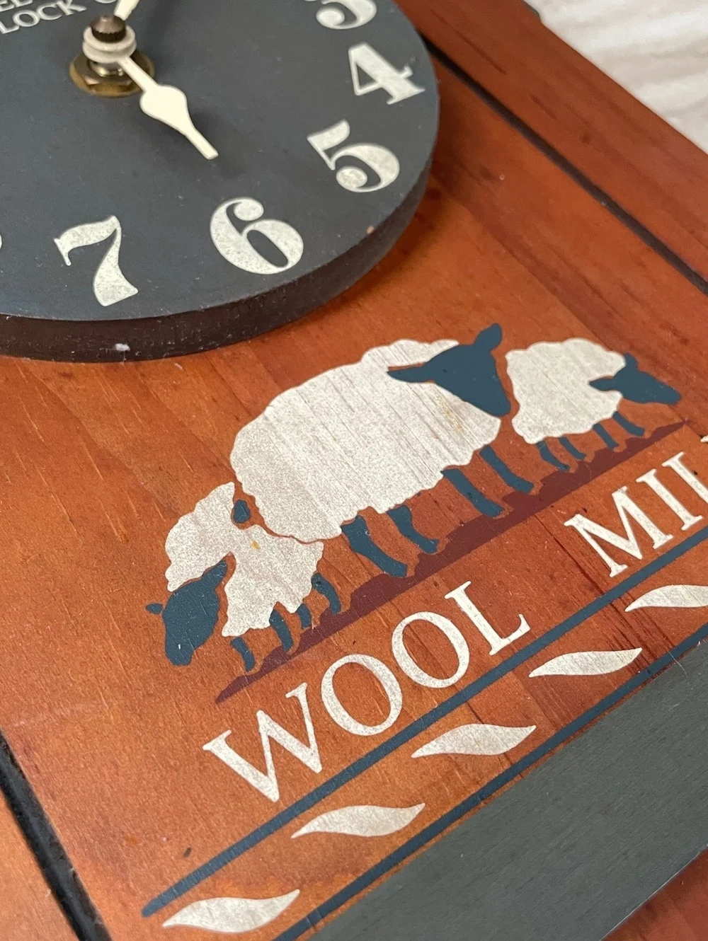 Vintage Elgin Clock Co Wool Mill Wall Clock | Primitive Farmhouse Decor